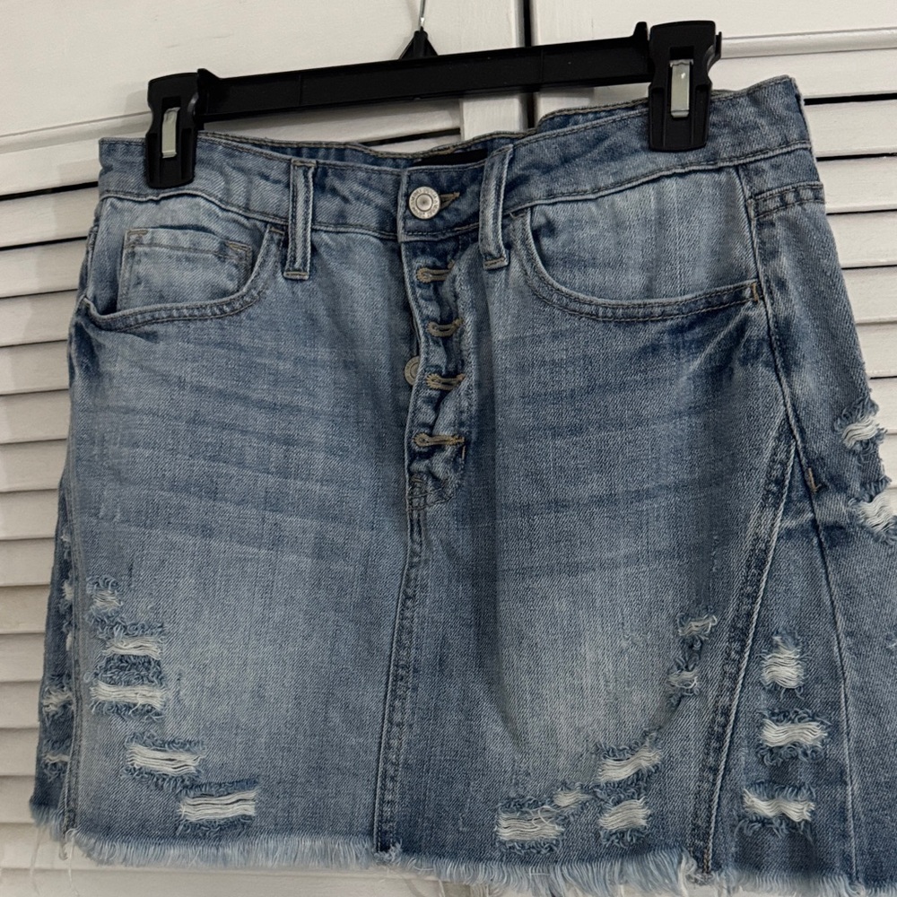 Casual Blue Denim Mini Skirt